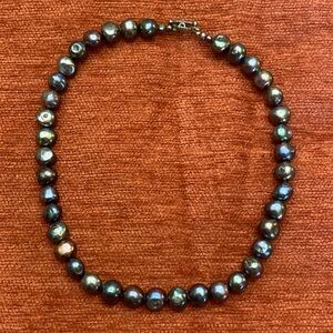 Vintage black pearl necklace